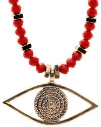 Ebru Jewelry - Christmas Vibe Watchful Evil Eye Pendant Beaded Necklace - Lyst