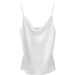 MIONÈ - Silk Camisole Top With Draped Detail - Lyst
