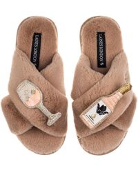 Laines London - Neutrals Classic Laines Slippers With Angelic Rose Wine Brooches - Lyst