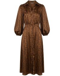 Traffic People - The Reimagined And Snakeskin Print Frida Midi Dress - Lyst