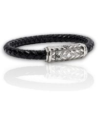 Daneila Léon - Sterling Leather Bracelet With Diamonds - Lyst