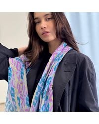 Maraethra - Ikat Tree Silk Cotton Long Scarf Mix - Lyst