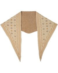 Saachi - Foulard Knit Triangle Cream Scarf - Lyst