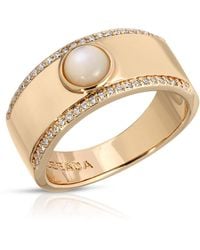 Leeada Jewelry - Fortuna Cigar Ring Pearl - Lyst