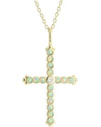 KAMARIA - Opal Bezel Cross Necklace - Lyst