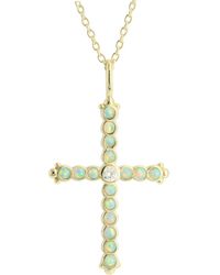 KAMARIA - Opal Bezel Cross Necklace - Lyst