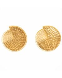 Meraki by Rashmi Bajaj - Gilded Lilypad Plated Stud Earrings - Lyst