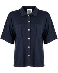 Zenzee - Silk Cashmere Boyfriend Short Sleeve Polo Shirt - Lyst