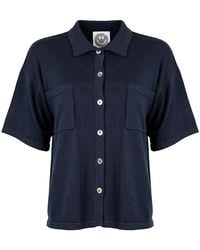 Zenzee - Silk Cashmere Boyfriend Short Sleeve Polo Shirt - Lyst