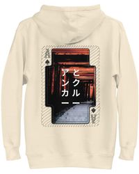 Anchor and Crew - Neutrals Bone Four Japan Gurafiku Cotton Blend Hoodie - Lyst