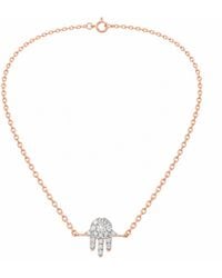 Artisan - Rose 18K Rose Diamond Hamsa Hand Pendant Necklace - Lyst