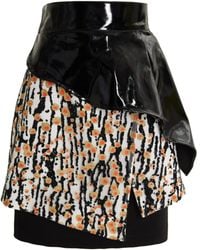 Julia Allert - High-Waisted Multi-Layered Mini Skirt With Patent Belt - Lyst