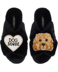 Laines London - Classic Laines Slippers With Enki-Doo The Cockapoo & Dog Mum Mom Brooches - Lyst