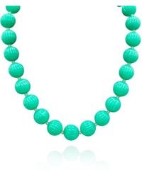Michael Nash Jewelry - Vicenza Jade Carved Seventeen And Half Inches Melon Bead Necklace - Lyst
