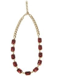 Addicted - Pax Plated Necklace With Ruby Crystals - Lyst