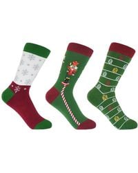Peper Harow - Made in England - Traditional Christmas Socks Three Pack - Lyst