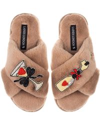 Laines London - Neutrals Classic Laines Slippers With Popping Champagne Brooches - Lyst