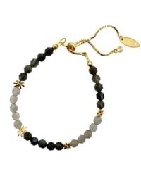 Farra - Natural Labradorite Color Blocking Adjustable Bracelet - Lyst