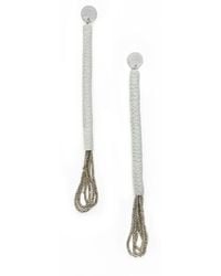 WAIWAI - Dewfall Leather Drop Earrings With Glass Beads - Lyst