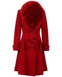 Luna Fashion House - Wool Coat With Fur Collar, Lucy - Lyst