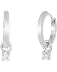 Zohreh - Diamond Charm Hoop Earrings 9K - Lyst