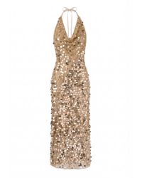 Belsize25 - Mayfair Series – Mesh Sequinned Halterneck Evening Gown - Lyst