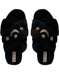 Rettrose - Isabel Luxury Plush Diamanté Embellished Handmade Slipper - Lyst
