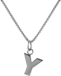 Edge Only - Letter Pendant "Y" Initial Necklace Sterling - Lyst