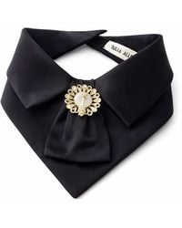 Julia Allert - Detachable Satin Jabot Collar With Brooch – - Lyst