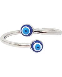 Harfi - Turkish Evil Eye Sterling Stacking Ring - Lyst