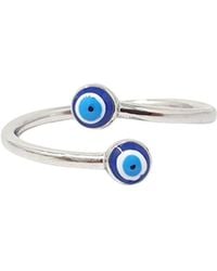 Sophelia - Turkish Evil Eye Sterling Stacking Ring - Lyst