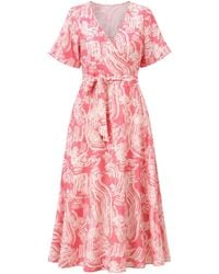 Oh!Zuza - Neutrals Echo Viscose Wrap Dress With Pockets - Lyst