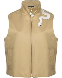 House of Laines London - Neutrals Laines Couture Embellished Ivory Snake Cropped Trench Gilet - Lyst