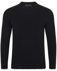 Paul James Knitwear - Midweight Cotton Logan Ribbed Crew Neck Jumper - Lyst