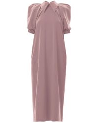 Julia Allert - Designer Midi Dress Powder Pink - Lyst