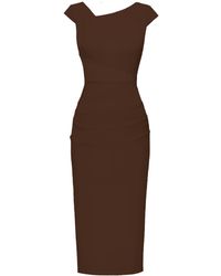 ALINA CERNĂTESCU - Akaani Bodycon Midi Office Dress With Draped Detailing - Lyst