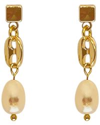 Ninemoo - Gold Buckle Pearl Natural Earrings - Lyst