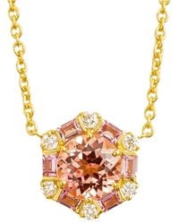 Juvetti - Melba Necklace Set With Padparadscha Sapphire, Sapphire & Diamond - Lyst