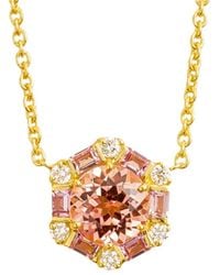 Juvetti - Melba Necklace Set With Padparadscha Sapphire, Sapphire & Diamond - Lyst