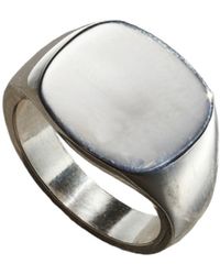Posh Totty Designs - Sterling Silver Mens Rounded Square Signet Ring - Lyst