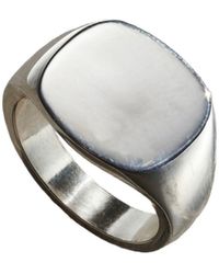 Posh Totty Designs - Sterling Silver Mens Rounded Square Signet Ring - Lyst