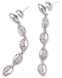Classicharms - Lucia Cascade Pavé Crystals Shell Drop Earrings - Lyst