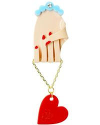 Gissa Bicalho - Handmade Acrylic Brooch Hands And Heart Mini - Lyst