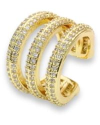 Jagged Halo Jewelry - Triple Pave Ear Cuff - Lyst