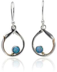 Isla Silver - Handmade Circular Fire Opal Earrings - Lyst