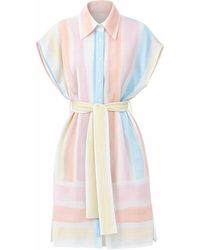 LOVEIST STORE - Almeria Linen Blend Belted Shirt Dress - Lyst