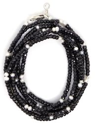 Shar Oke - Cubic Zirconia & Freshwater Pearl Wrap Bracelet - Lyst