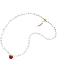 Emma Holland Jewellery - Enamel Heart & Pearl Necklace - Lyst