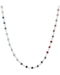 Spero London - Colourful Jewelled Sterling Chain Necklace - Lyst