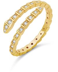 SHYMI - Thin Pave Snake Ring - Lyst